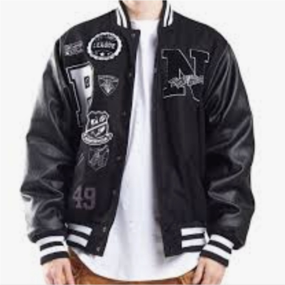 Smoke Rise Black Varsity Jacket XL